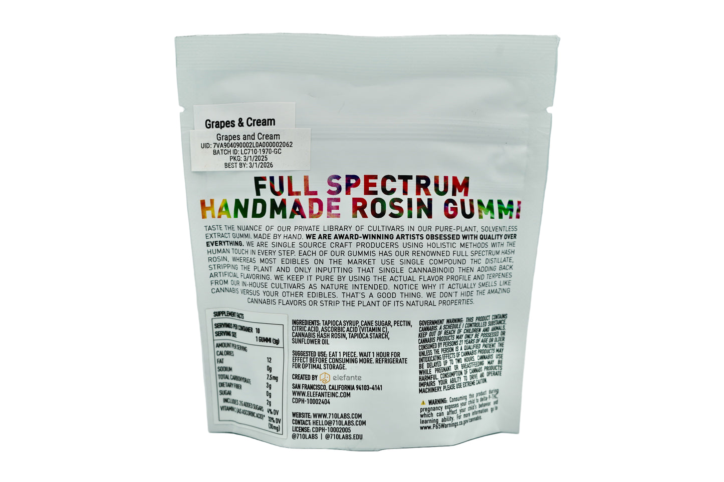 710 Labs Cannabis-Infused Hash Rosin Gummies